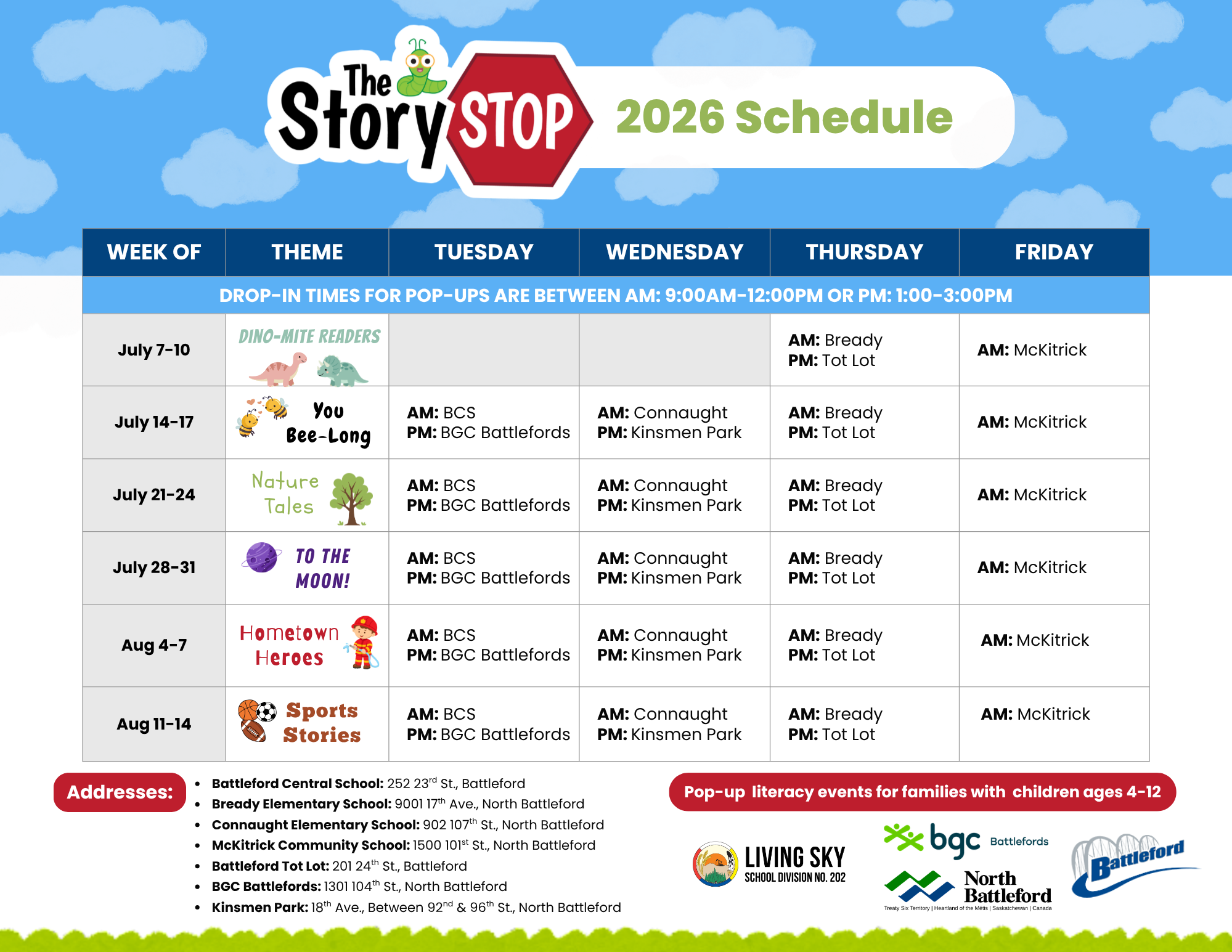 2026 The Story Stop Drop In Schedule
